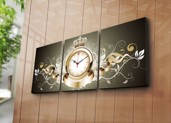 Wallity Reloj de Pared de Lienzo Decorativo 3P3040CS-46 Multicolor (3 Piezas)